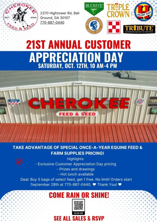 21st Annual Ball Ground Customer Appreciation Day is Oct. 12th, Staturday.