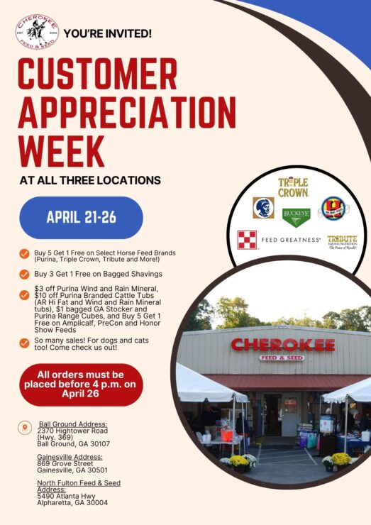 Spring Customer Appreciation Week flyer with details